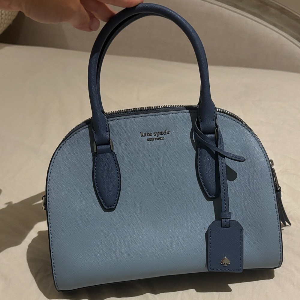 Kate Spade Navy and Light Blue Satchel